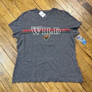 NEW Minnesota Wild NHL Hockey T Shirt Adult XL Green White Red Graphic Tee
